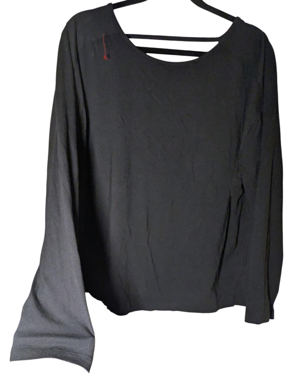 Member's Mark NWOT Black Strappy Back Long Sleeve Active Tee Size XL